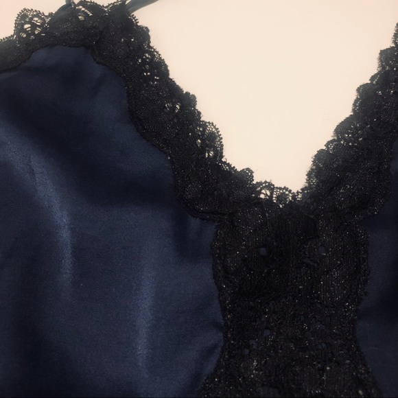 Navy & Black Lace Slip Dress - Picture 4 of 5